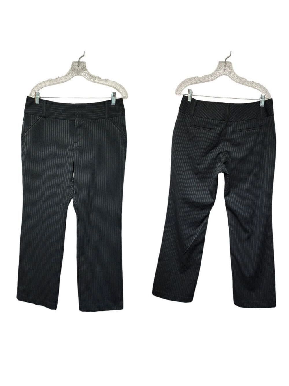 Daisy Fuentes Straight-Leg Dress Black Striped Dress Pants Size 10